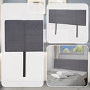 Linen Fabric Queen Bed Headboard Bedhead - Grey-7