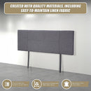 Linen Fabric Queen Bed Headboard Bedhead - Grey-8