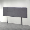 Linen Fabric Double Bed Headboard Bedhead - Grey-4
