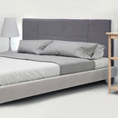 Linen Fabric Double Bed Headboard Bedhead - Grey-6