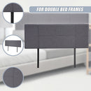 Linen Fabric Double Bed Headboard Bedhead - Grey-9
