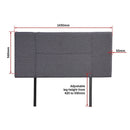 Linen Fabric Double Bed Headboard Bedhead - Grey-12