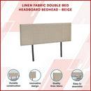 Linen Fabric Double Bed Headboard Bedhead - Beige-3