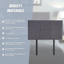 Linen Fabric Single Bed Headboard Bedhead - Grey-10