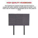 Linen Fabric Single Bed Headboard Bedhead - Grey-11