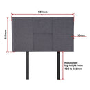 Linen Fabric Single Bed Headboard Bedhead - Grey-12