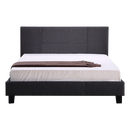 Double Linen Fabric Bed Frame Grey-6