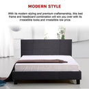 Double Linen Fabric Bed Frame Grey-8