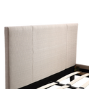 Queen Linen Fabric Bed Frame Beige-8