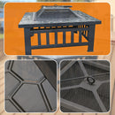 18" Square Metal Fire Pit Outdoor Heater-8