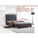 King Single PU Leather Deluxe Bed Frame Black-8