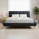 Double PU Leather Deluxe Bed Frame Black-5
