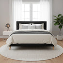 Queen PU Leather Deluxe Bed Frame Black-5