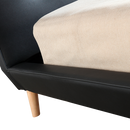 Queen PU Leather Deluxe Bed Frame Black-6