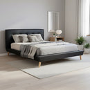 Queen PU Leather Deluxe Bed Frame Black-7