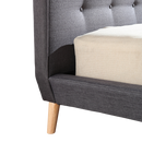 Queen Linen Fabric Deluxe Bed Frame Grey-6