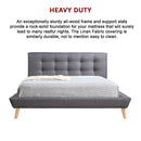 Queen Linen Fabric Deluxe Bed Frame Grey-9