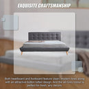 King Linen Fabric Deluxe Bed Frame Grey-10