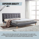 King Linen Fabric Deluxe Bed Frame Grey-11