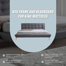 King Linen Fabric Deluxe Bed Frame Grey-12