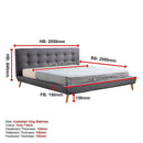 King Linen Fabric Deluxe Bed Frame Grey-14