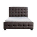 King Single PU Leather Deluxe Bed Frame Brown-9