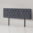 Linen Fabric King Bed Deluxe Headboard Bedhead - Grey-5