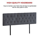 Linen Fabric King Bed Deluxe Headboard Bedhead - Grey-6