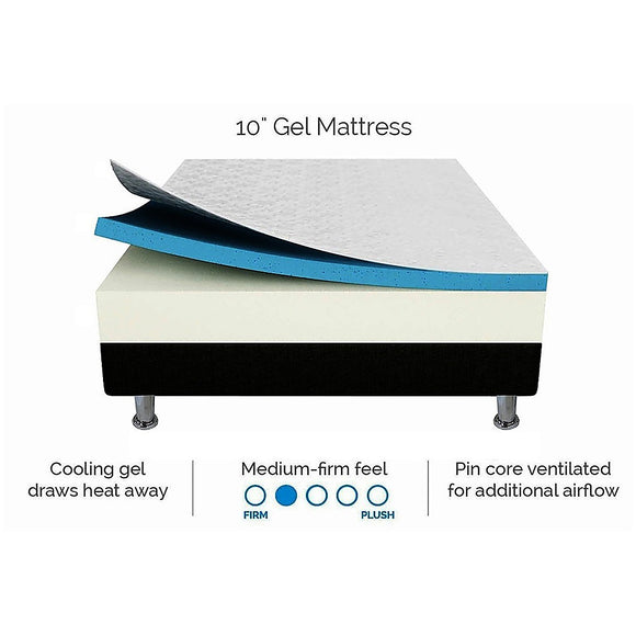 King Single 25cm Gel Memory Foam Mattress – Dual-Layered Comfort with CertiPUR-US® Certified Foam