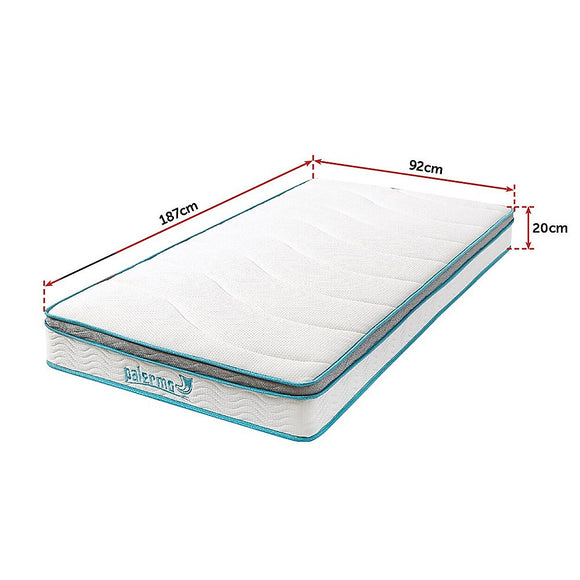 Single 20cm Hybrid Mattress – Memory Foam and Innerspring Support