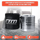 Chrome Metric Fractional Olympic Weight Plates 0.25 to 1kg Set-8