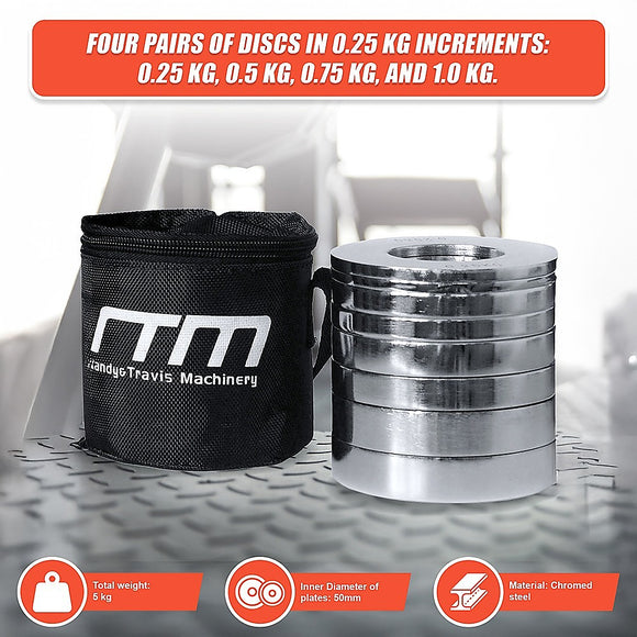 Chrome Metric Fractional Olympic Weight Plates 0.25 to 1kg Set