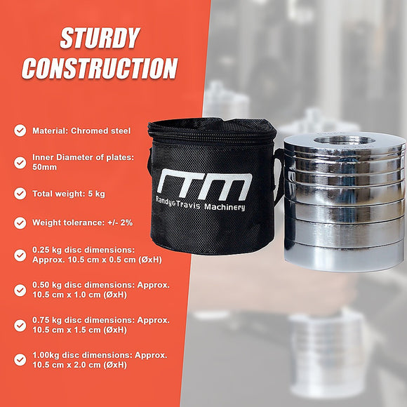 Chrome Metric Fractional Olympic Weight Plates 0.25 to 1kg Set