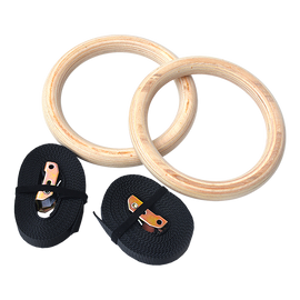 235mm Wooden Gymnastic Rings – Olympic Gym Strength Training & Fitness