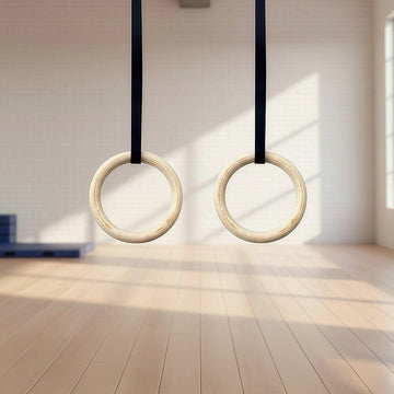 235mm Wooden Gymnastic Rings – Olympic Gym Strength Training & Fitness - 0