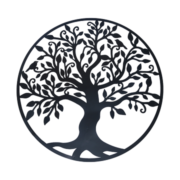 Black Tree of Life Wall Art Hanging Metal Iron Sculpture Garden 99cm