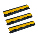 3pcs 2-Cable Rubber Electrical Wire Cover Heavy Duty Protector Dual Channel-2