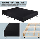 Palermo Queen Ensemble Bed Base Midnight Black Linen Fabric-8