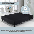 Palermo Queen Ensemble Bed Base Midnight Black Linen Fabric-9