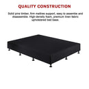 Palermo Queen Ensemble Bed Base Midnight Black Linen Fabric-10