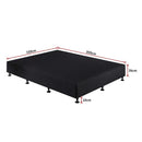 Palermo Queen Ensemble Bed Base Midnight Black Linen Fabric-11