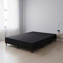 Palermo King Single Ensemble Bed Base Midnight Black Linen Fabric-2