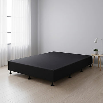 Palermo King Single Ensemble Bed Base Midnight Black Linen Fabric - 0