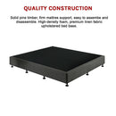 Palermo King Ensemble Bed Base Platinum Graphite Linen Fabric-8