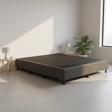 Palermo King Ensemble Bed Base Platinum Graphite Linen Fabric - 0