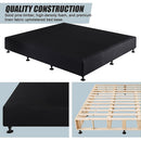 Palermo King Ensemble Bed Base Midnight Black Linen Fabric-5
