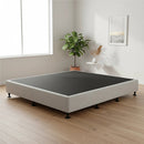 Palermo King Ensemble Bed Base Platinum Light Grey Linen Fabric-2