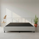 Palermo King Ensemble Bed Base Platinum Light Grey Linen Fabric-7