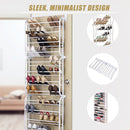 36 Pair Shoe Holder Organiser Over The Door Hanging Shelf Rack Storage Hook-5