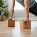 2 x Cork Yoga Block Set Natural Exercise Brick Support for Balance, Stretching and Stability-2